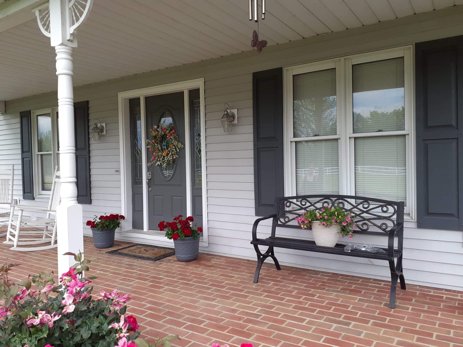 Exterior Solutions Standard Raised Panel Exterior Vinyl Shutter, Bedford Blue (Pair), 15 Inch x 39 Inch customer photo 2