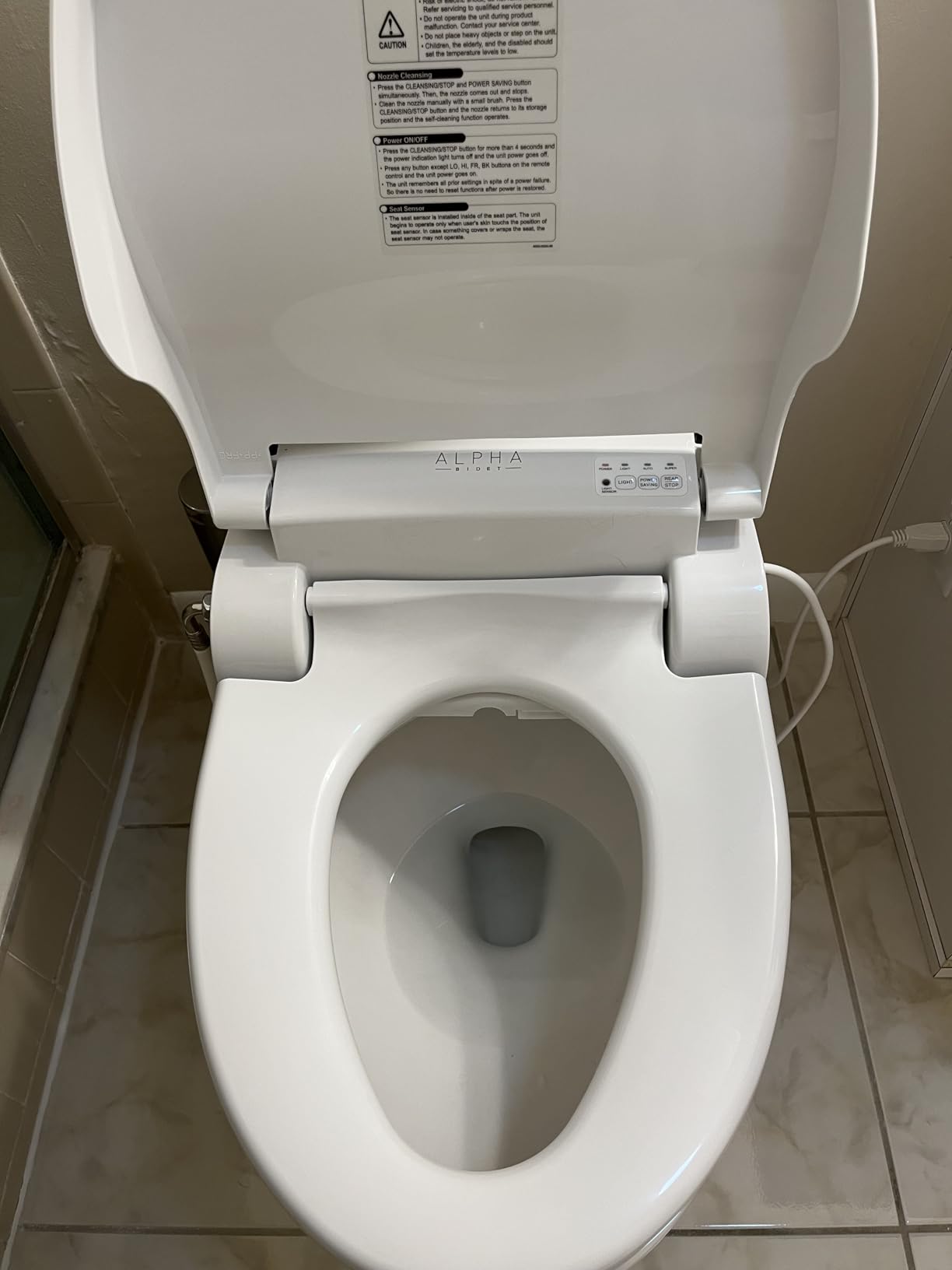 ALPHA BIDET JX2 Elongated Bidet Toilet Seat, White, Endless Warm Water, *NEW* Bowl Mist, LED Light, Quiet Operation, Wireless Remote, Stainless Steel Nozzle, Sittable Lid, 3 Year Warranty customer photo 1