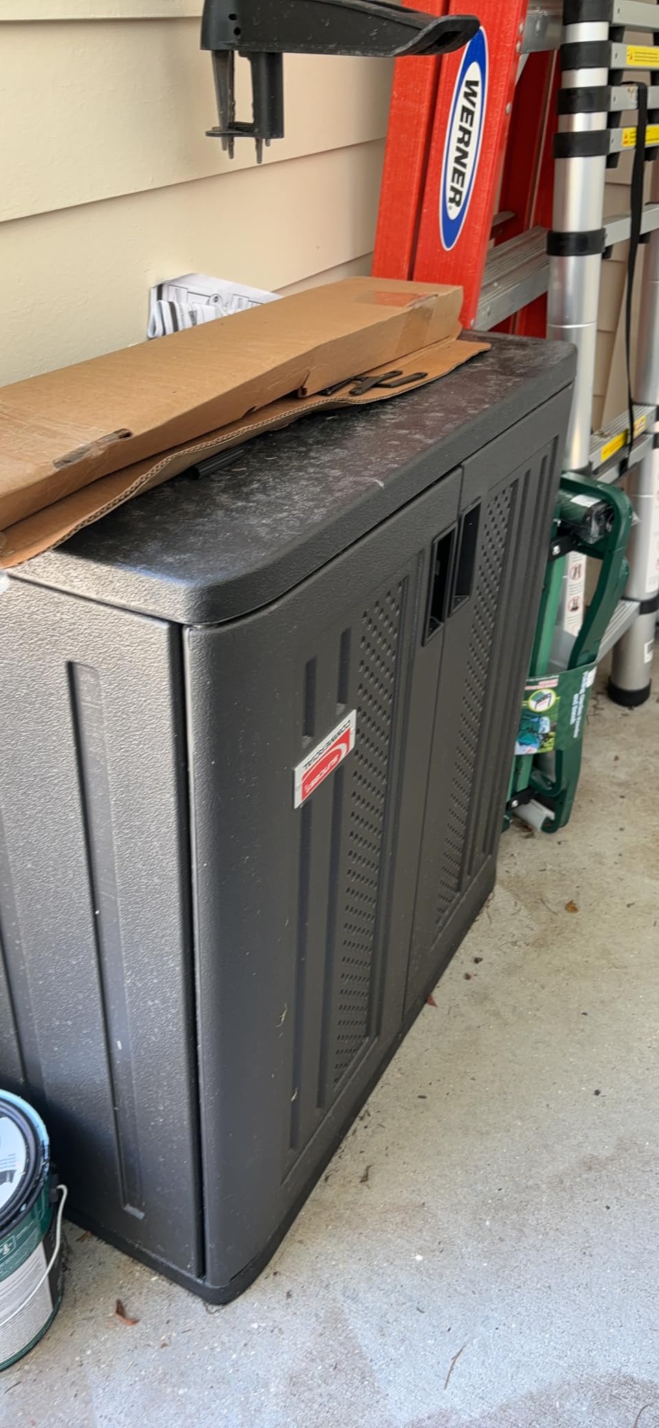 Suncast 4 Cu Ft. Commercial Heavy-Duty Resin Wall Cabinet, Lockable, Black customer photo 2
