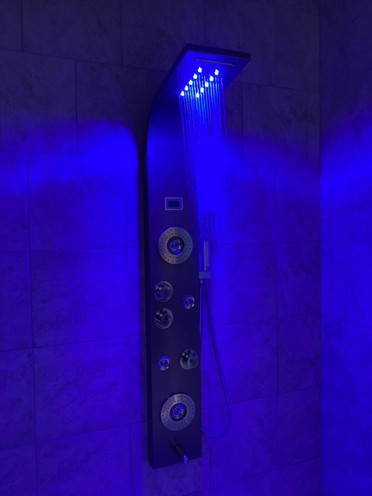 ELLO&ALLO Stainless Steel Shower Panel Tower System,LED Rainfall Waterfall Shower Head 6-Function Faucet Rain Massage System with Body Jets, Brushed Nickel customer photo 1