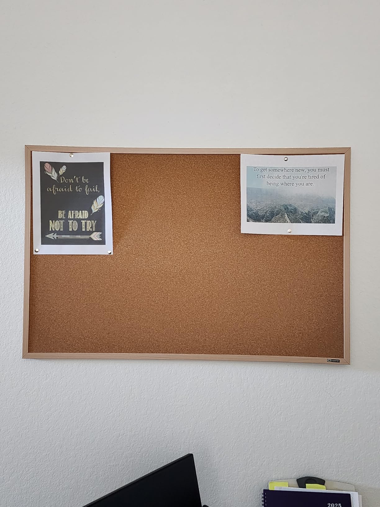Quartet Cork Bulletin Board, Framed Corkboard, 2' x 3', Black Frame, Message Board, Vision Board (MWDB2436-BK) customer photo 1
