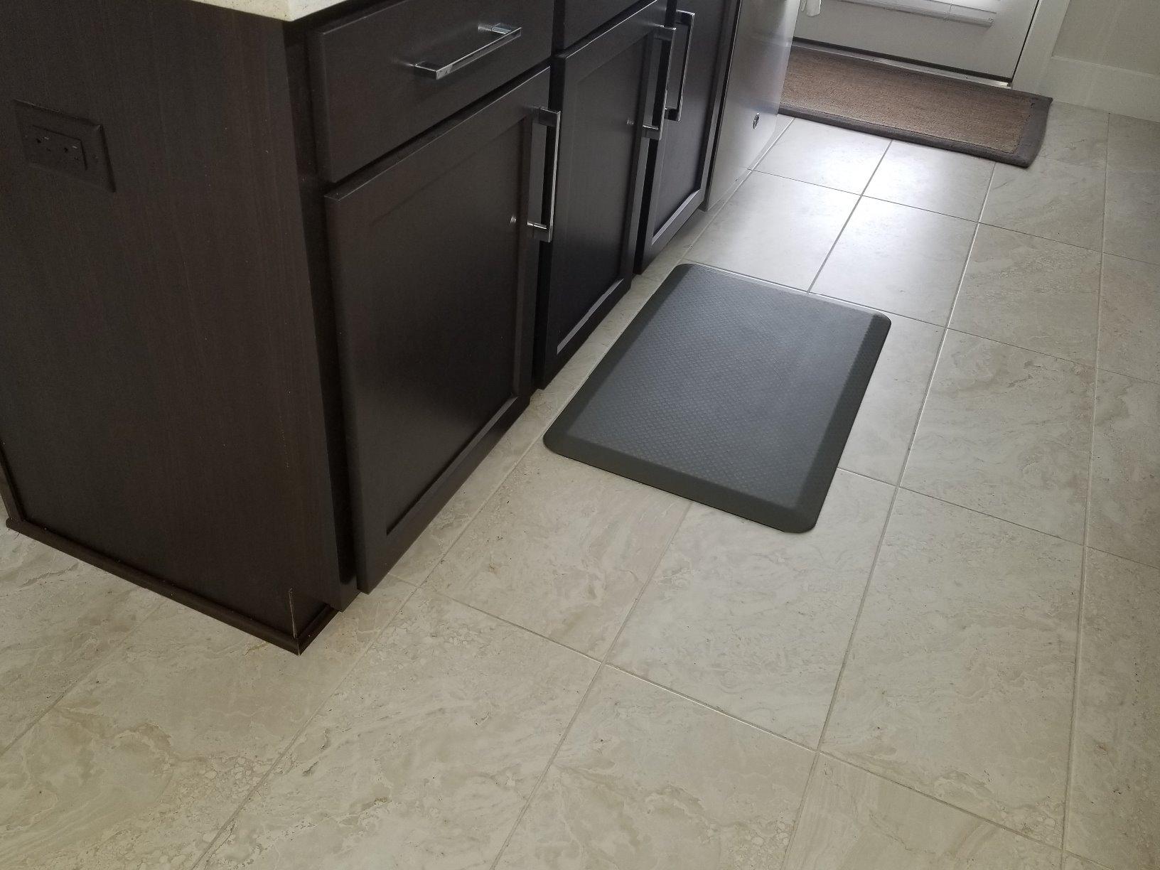 KANGAROO Anti Fatigue Mats for Kitchen Floor, 39x20, 3/4 Inch Thick Cushioned Ergonomic Mat, Reduce Foot Pressure, Waterproof Comfort Rug for Under Sinks, Office Standing Desk, Store Floors, Brown customer photo 2