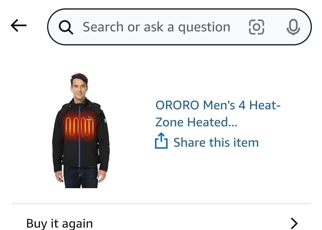 ORORO Men's Classic Heated Jacket, Water Wind Resistant Softshell Jacket customer photo 2
