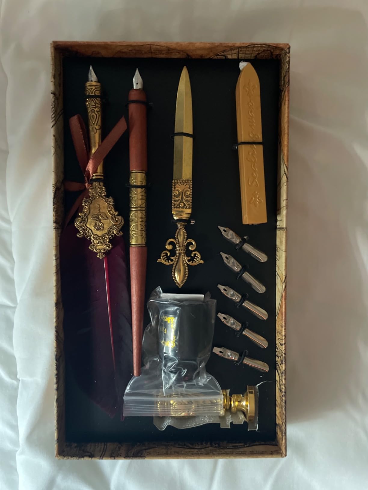 Hethrone Feather Pen and Ink Set Calligraphy Fountain Dip Pens with matching ink bottle, smooth writing nibs customer photo 1