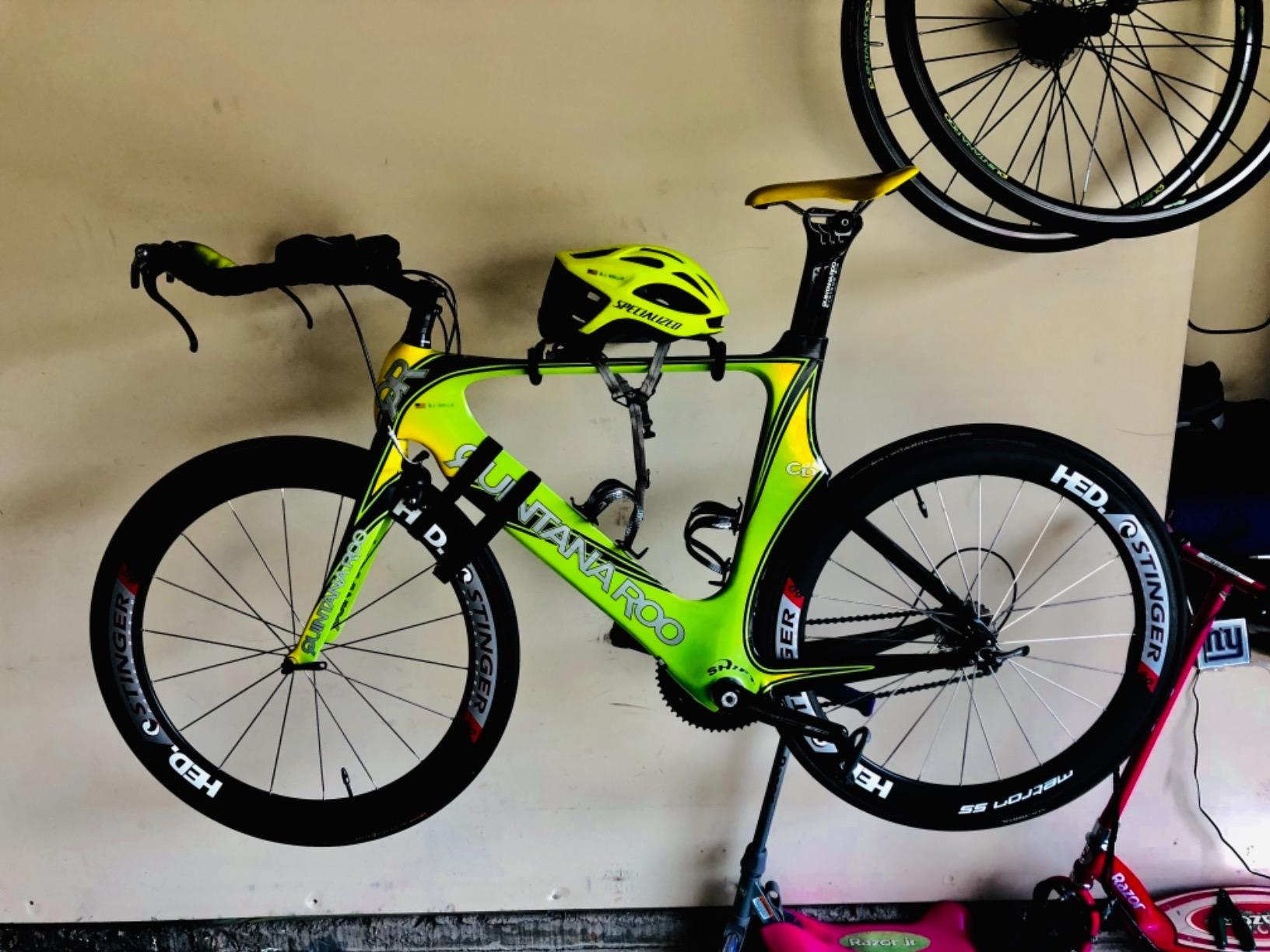 Bike Wall Mount - EVA Foam Padded Bicycle Hooks with 50lb Capacity - Flip-Up Garage Bicycle Rack for Mountain, Road, and Kids Bikes by Rad Sportz customer photo 2