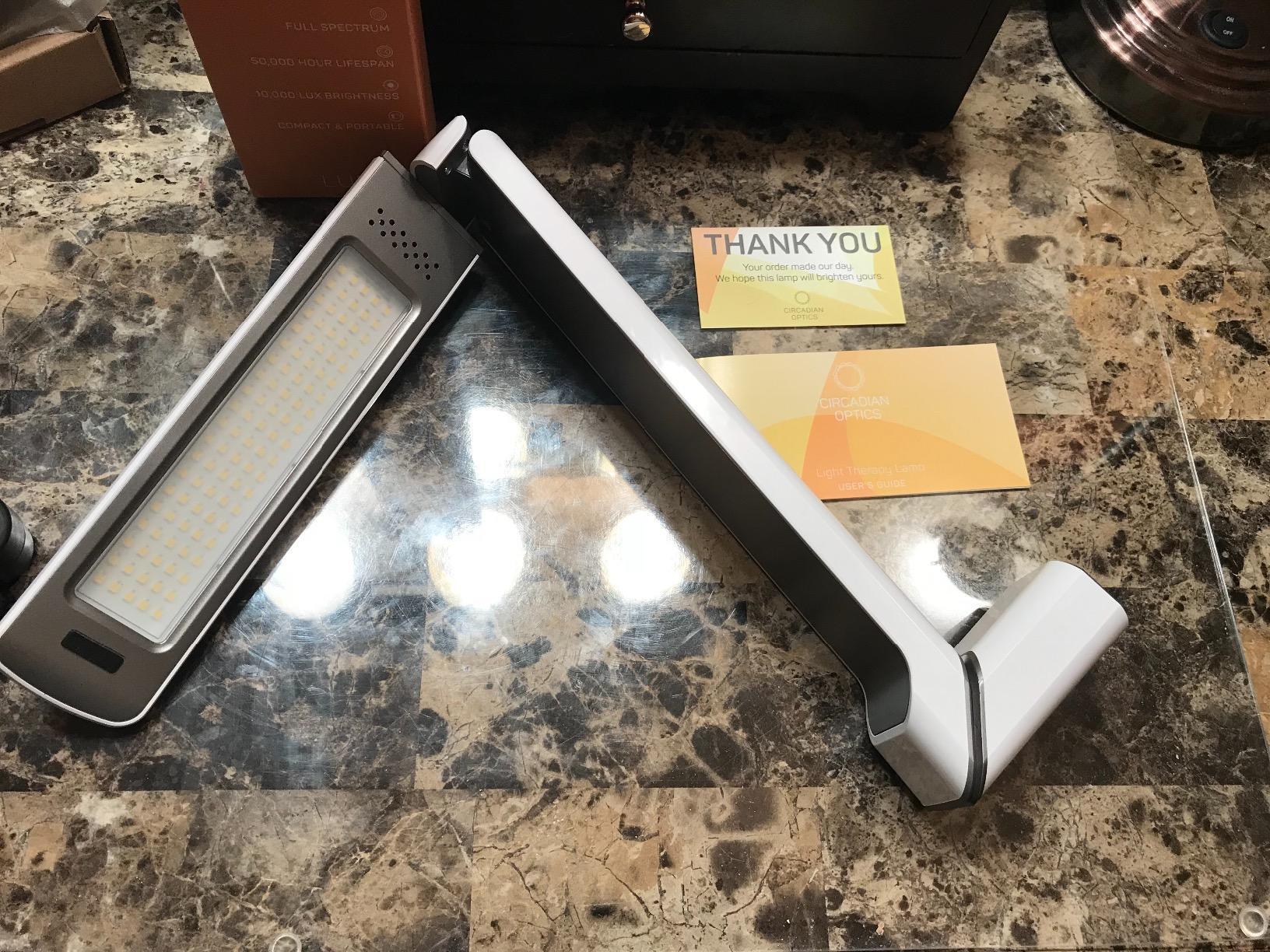 Circadian Optics Lumos 10,000 Lux Light Therapy Lamp | Seen On Shark Tank | Sun Lamp For Seasonal Blues | Ultra Bright White Light Therapy | 10,000 LUX | UV-Free | Full-Spectrum | Adjustable Panel customer photo 2