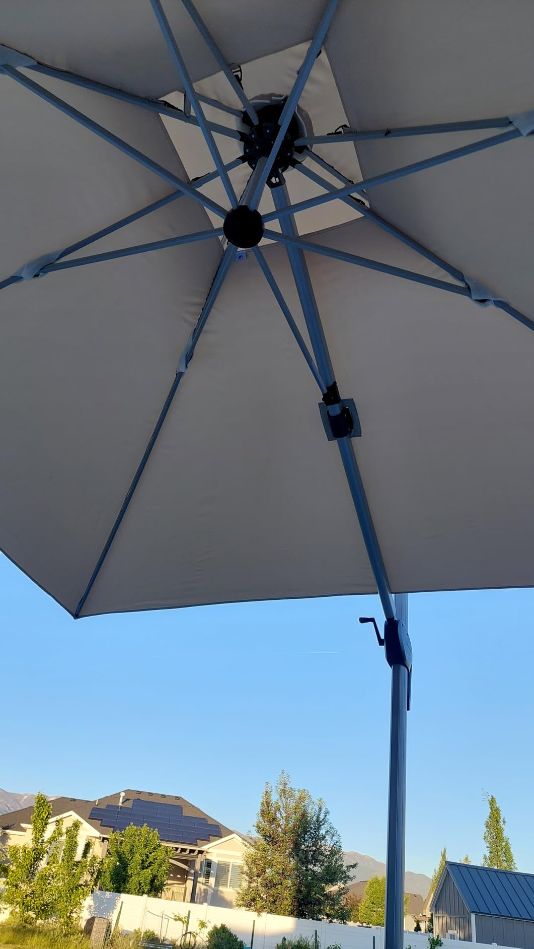 PURPLE LEAF Cantilever Patio Umbrellas 10' x 10' Square Double Top, Beige | 35MPH Wind-Resistant Frame, 3-Yr Fade-Resistant 240GSM Canopy, 30-Minute Setup, Easy Operation, For Backyard, Patio & Garden customer photo 1