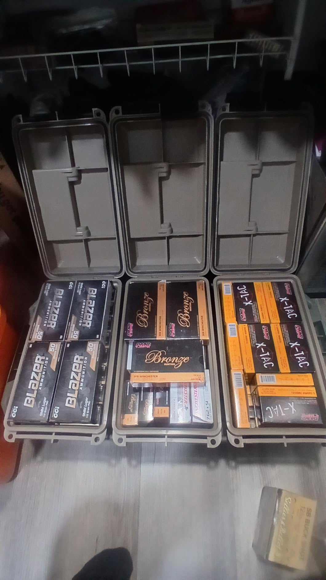 MTM AC4C 4-Can Ammo Crate, 30 Caliber, Convenient size, Stackable, Easy Carry and Transport of 30 Caliber Ammo, Rugged Tactical Carrying Crate, USA Made, Dark Earth/Army Green customer photo 2