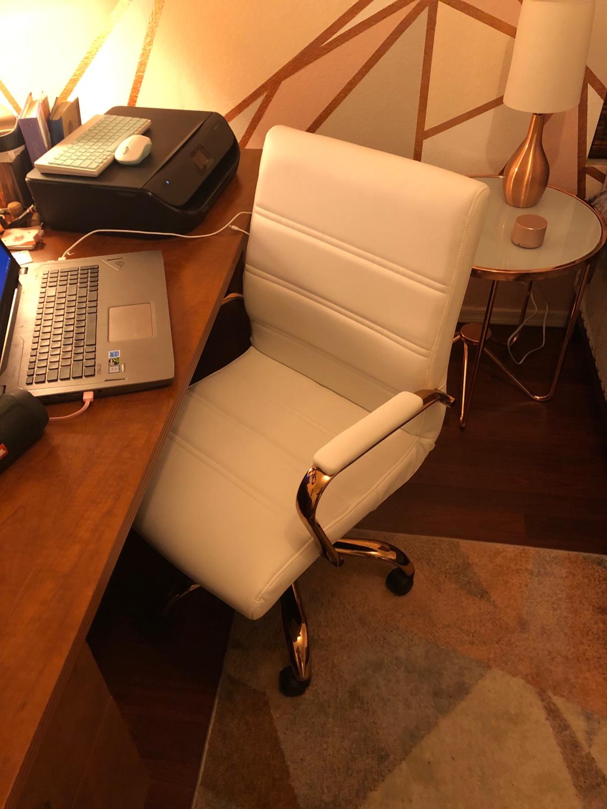 Flash Furniture Mid-Back Black LeatherSoft Executive Swivel Office Chair with Chrome Base and Arms customer photo 2