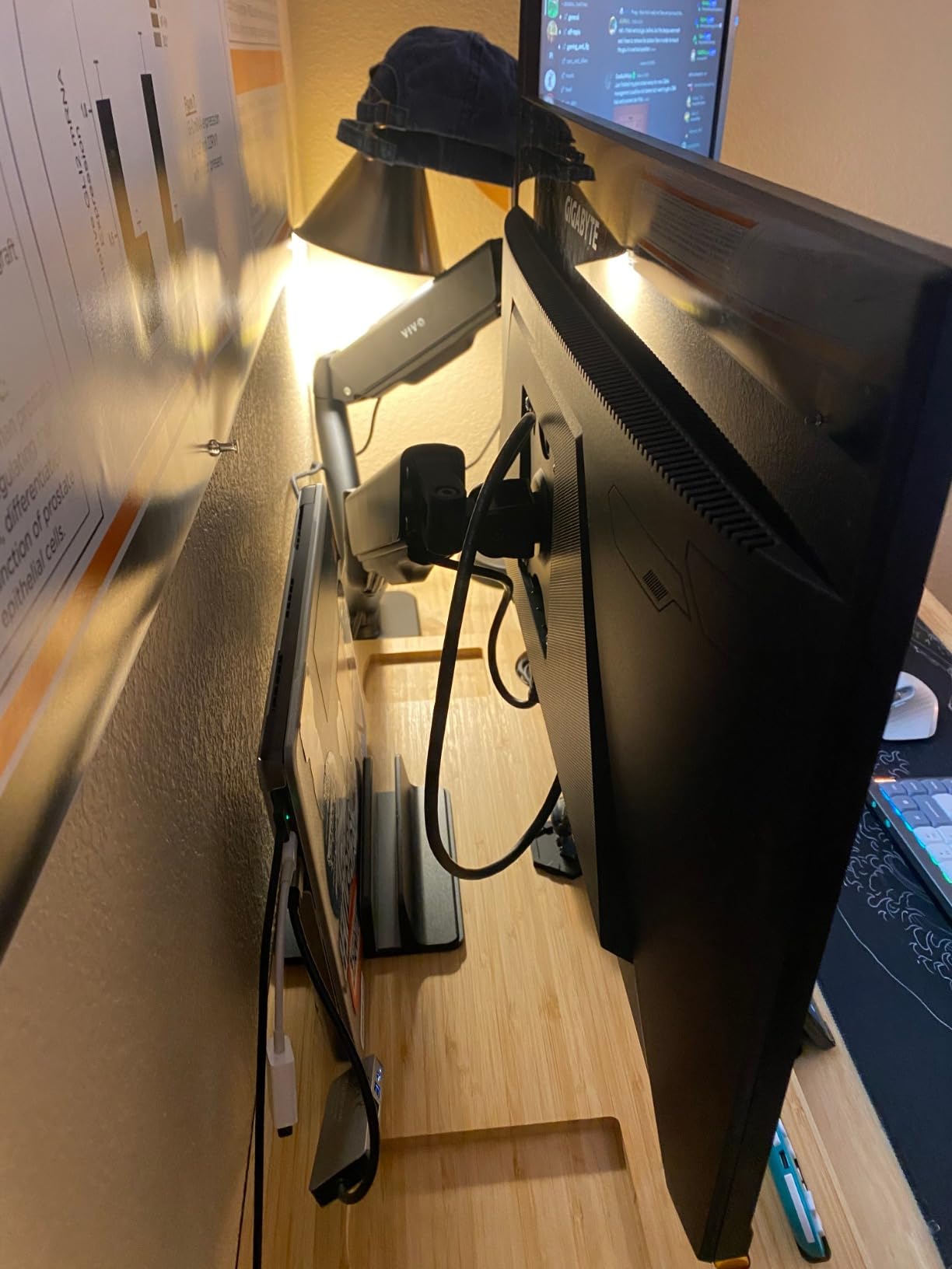 VIVO Dual Monitor Stand, Fully Adjustable Arms for 17 to 32 inch Screens, Mechanical Articulating Desk Mount, Gaming and Office Setups, VESA 75x75, 100x100, Max 19.8 lbs, Classic, Black, STAND-V002O customer photo 1