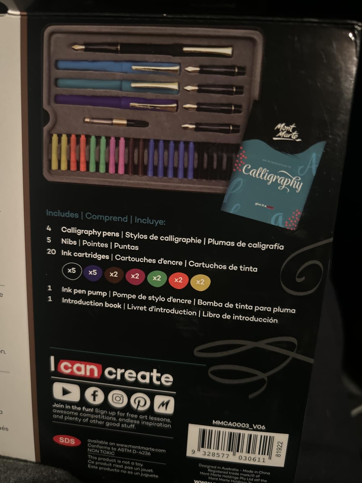 Mont Marte Calligraphy Set, 32 Piece. Includes Calligraphy Pens, Calligraphy Nibs, Ink Cartridges, Introduction Booklet and Exercise Booklet customer photo 2