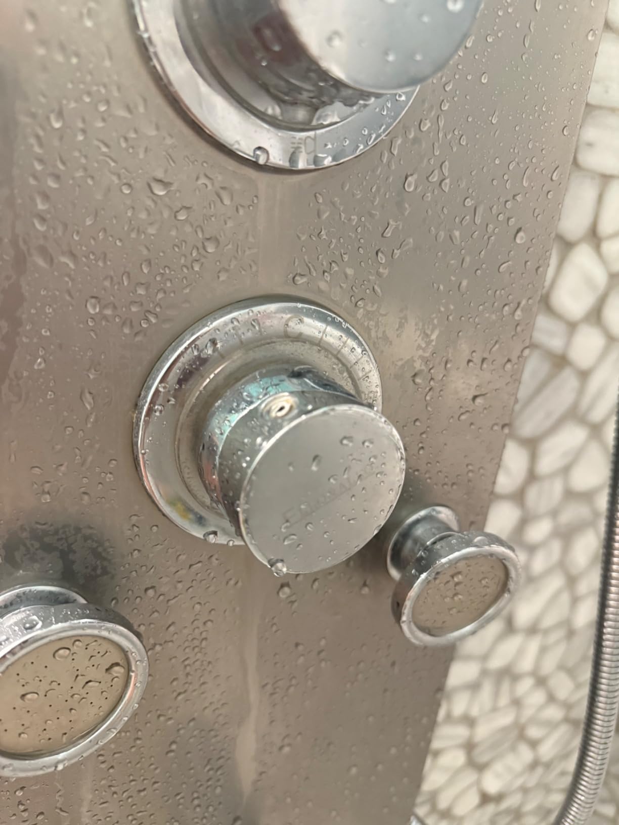 ELLO&ALLO LED Shower Panel Tower System, Rainfall and Mist Head Rain Massage Stainless Steel Shower Fixtures with Adjustable Body Jets, Brushed Nickel customer photo 2