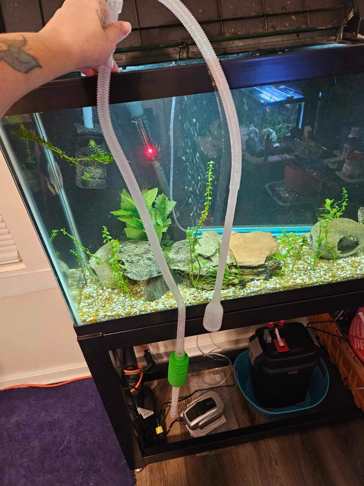 Luigi's Fish Tank Cleaner - Turtle Tank Accessories - Gravel Vacuum for Aquarium - Hand Siphon Hose to Remove and Change Water or Sand in Minutes customer photo 1