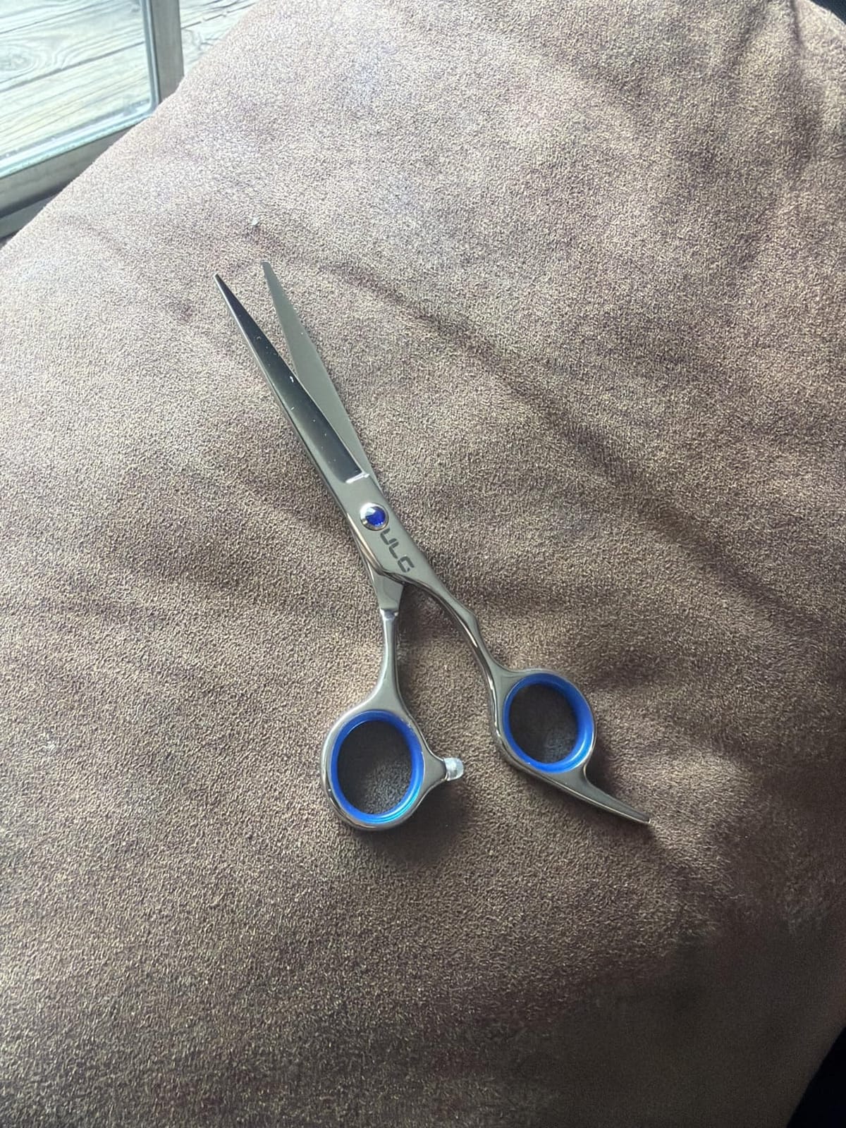 Hair Cutting Scissors, ULG Professional Hair Scissors 6.5 inch Right-Hand Razor Edge Barber Shears Salon Hair Cutting Shears Made of Japanese Stainless Steel, Hand Sharpened Blue customer photo 1