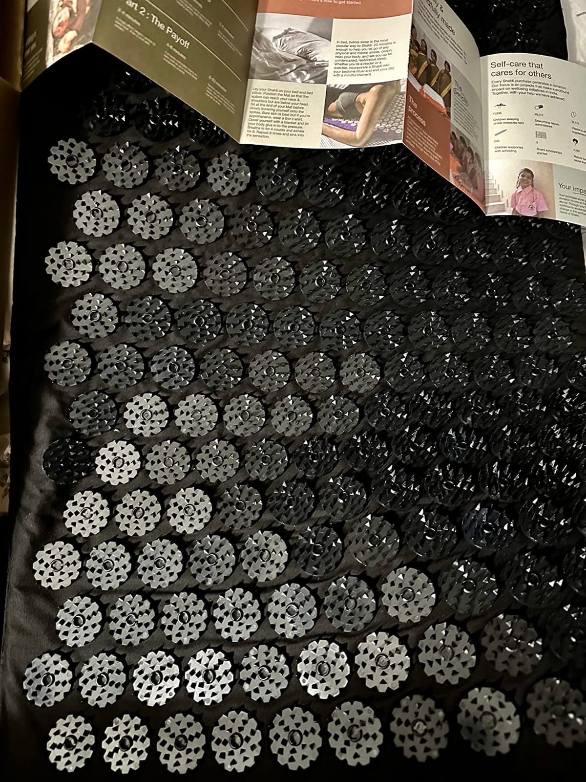 ShaktiMat Acupressure Mat for Tension Release & Relaxation, Level 2 Black | Relaxation, Massage Muscles, Aid Sleep, Unlock Inner Tension, Similar to Acupuncture, Made with Organic Cotton & ABS spikes customer photo 2