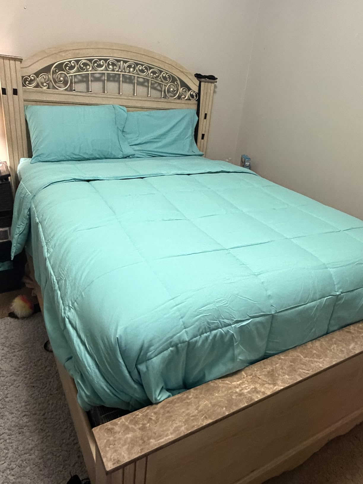 Bare Home Queen Comforter Set - 1800 Ultra Soft (Queen, Dark Blue) | All-Season, Breathable, Hypoallergenic, Premium 1800, Warm, Cozy customer photo 2