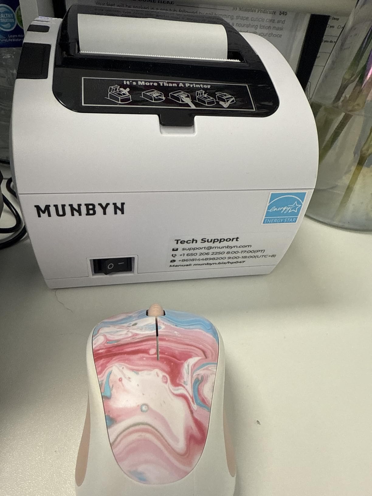 MUNBYN Receipt Printer, Thermal Receipt Printer Works with Windows Mac Chromebook Linux Cash Drawer, USB/Ethernet Port 80mm Printer for POS, High-Speed Auto-Cutter Wall Mount, ESC/POS, ITPP047 customer photo 2