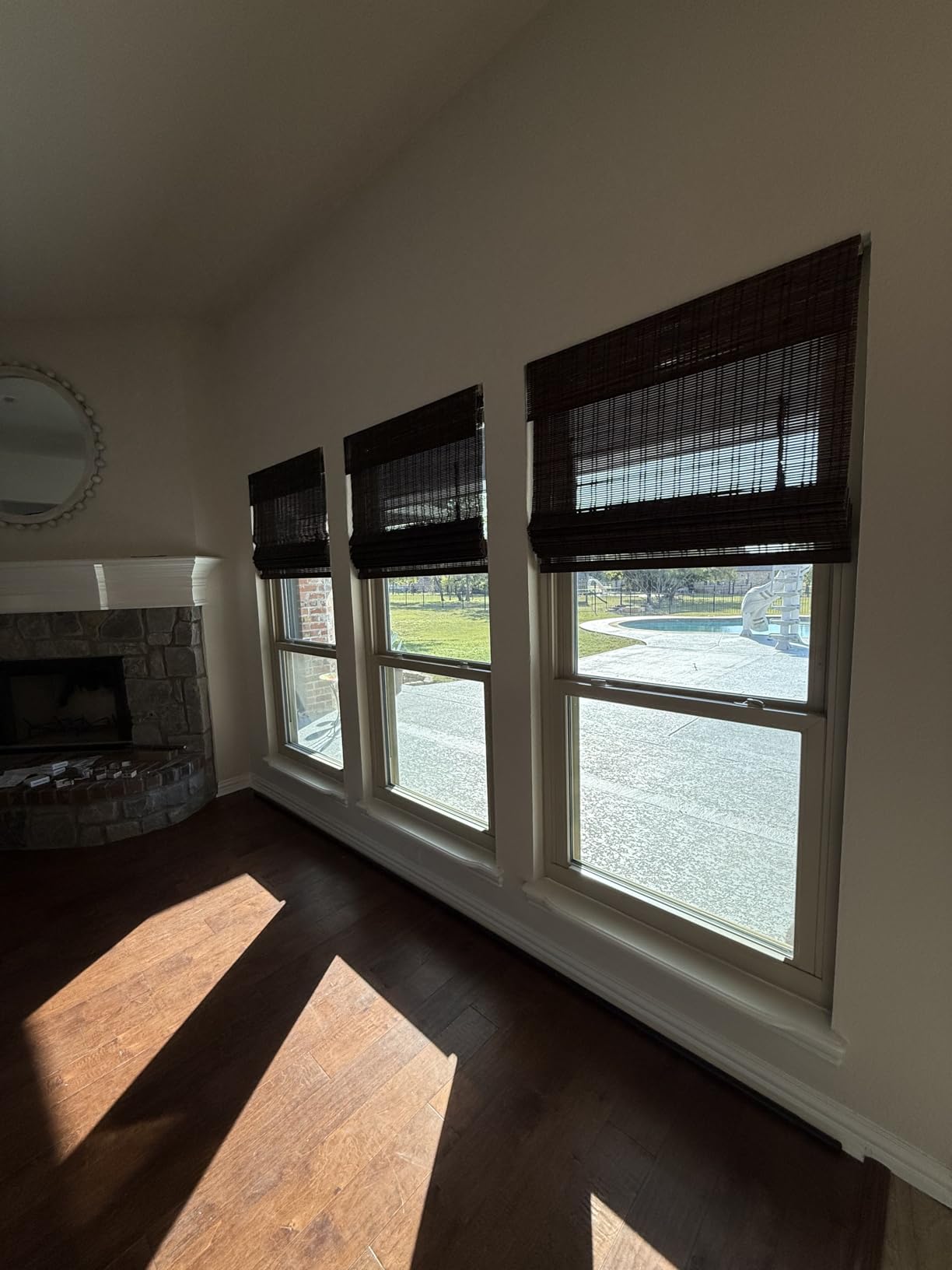 ARLO BLINDS Bamboo Roman Shades w/Valance 34