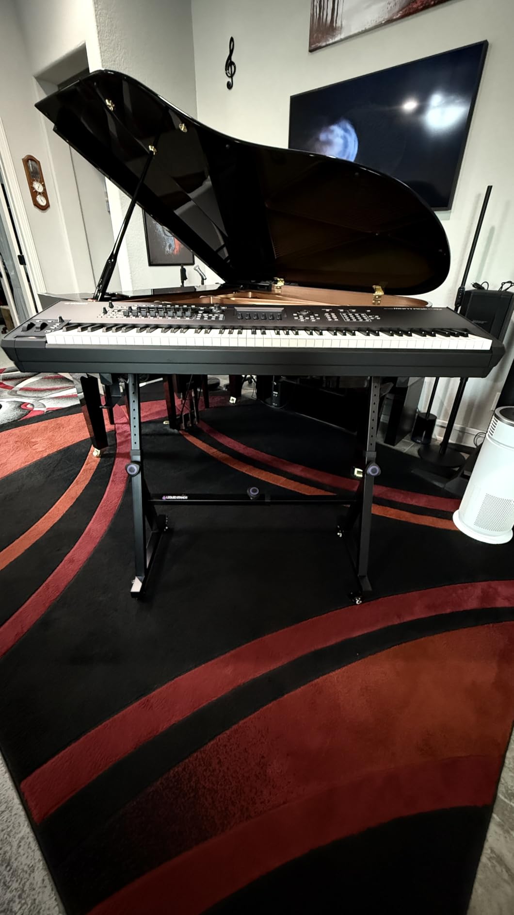 Liquid Stands Keyboard Stand w/ Wheels - Black Z Style Adjustable & Portable Professional Heavy Duty Digital Piano Stand customer photo 2