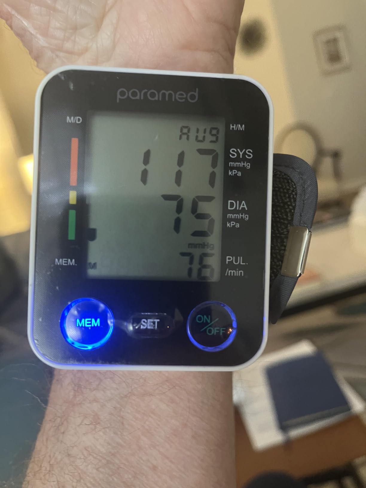 PARAMED Automatic Wrist Blood Pressure Monitor: Blood-Pressure Kit of Bp Cuff + 2AAA and Carrying case - Irregular Heartbeat Detector & 90 Readings Memory Function & Large Display customer photo 2