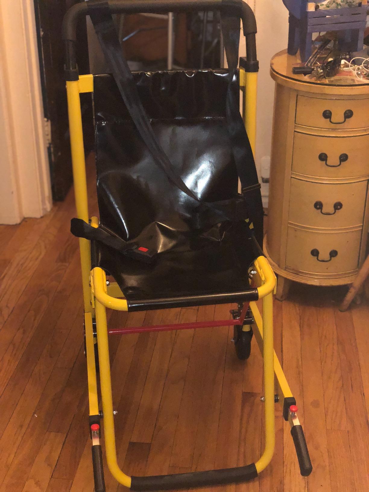 LINE2design EMS Stair Chair 70015-Y - Mobility Chair for Medical Emergency Patient Transfer - 2-Wheel Deluxe Evacuation Chair - Ambulance Transport Folding Lift - Load Capacity: 400 lb. Yellow customer photo 1