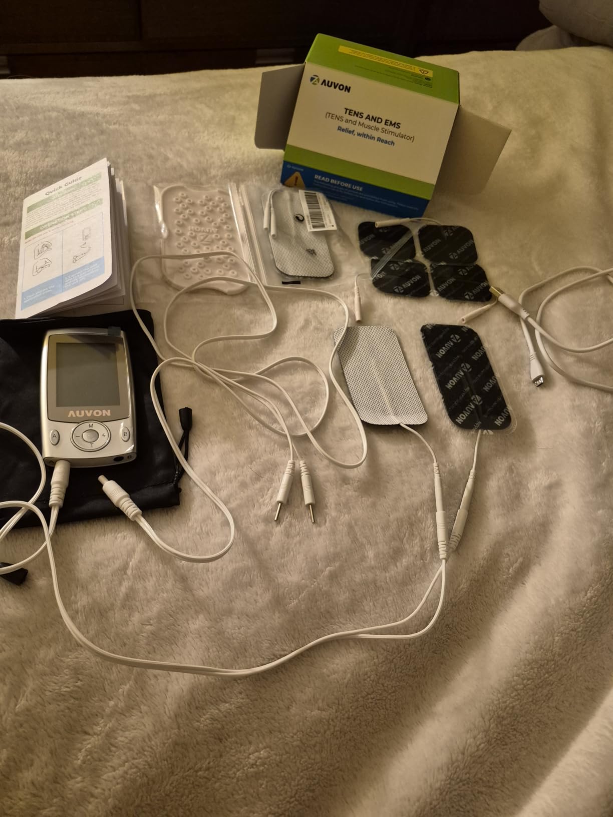 AUVON Dual Channel TENS Unit Muscle Stimulator Machine with 20 Modes, 2