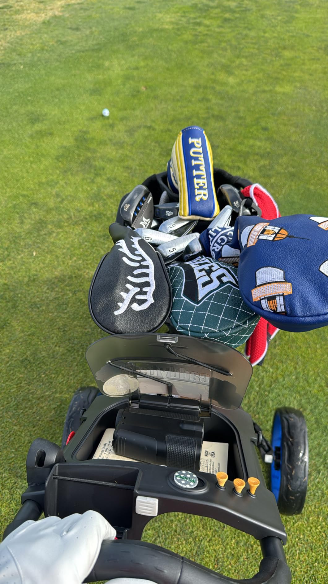CaddyTek 4 Wheel Golf Push Cart - Caddycruiser One Version 8 1-Click Folding Trolley customer photo 1