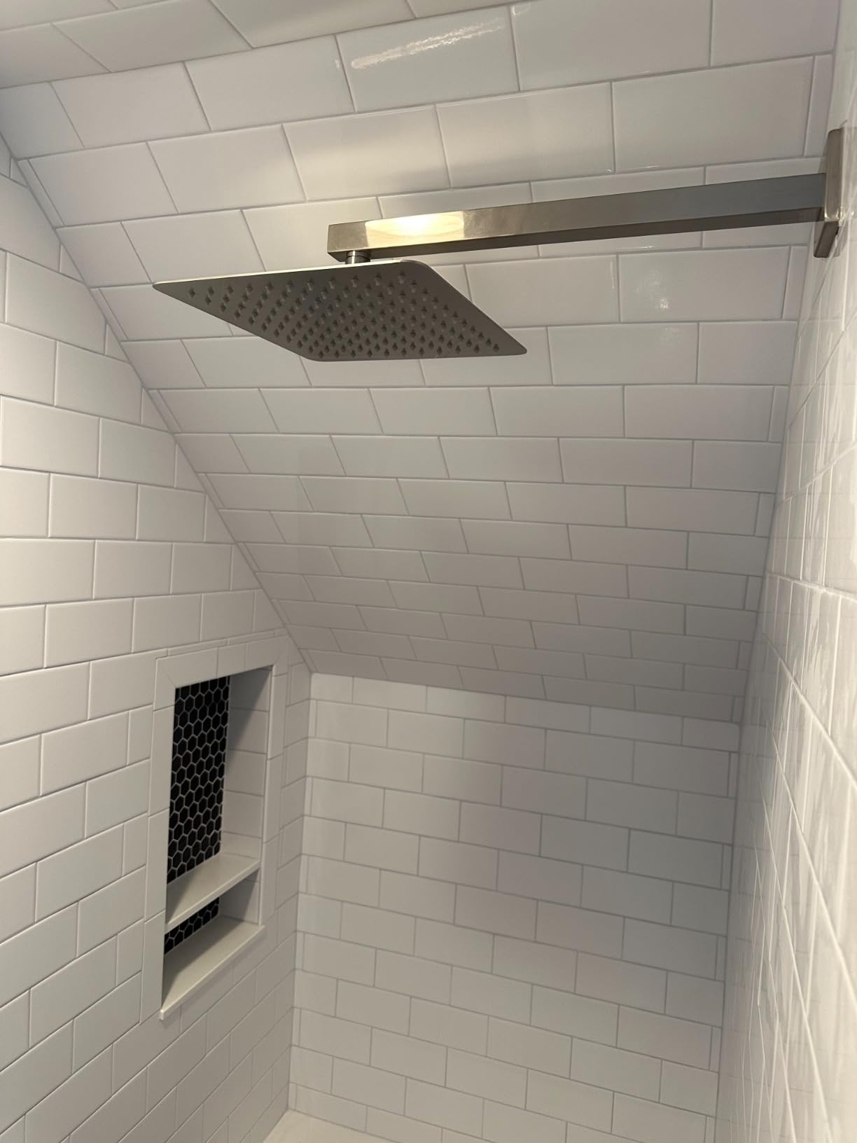 SR SUN RISE Shower Faucet Set 12-Inch Rainfall Shower Head Brushed Nickel | Wall-Mounted Shower System with Handle Solid Brass Valve and Trim Kit Included for a Complete Bathroom Installation customer photo 2