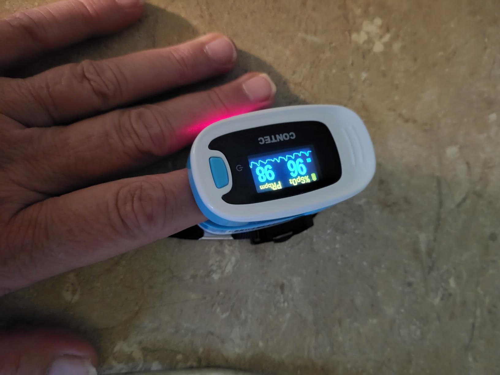 CONTEC CMS50NA Pulse Oximeter SpO2 and PR Value Waveform Blood Oxygen Neck/Wrist Cord customer photo 2