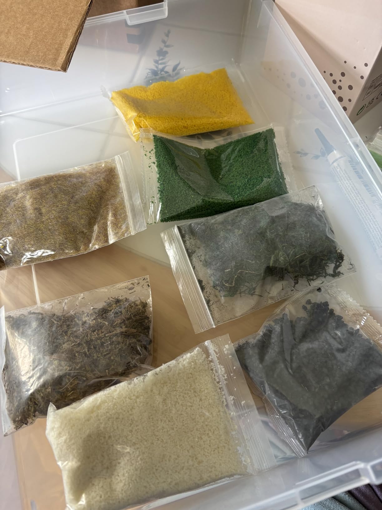 NWFashion 9 Bags Total 300Gram Scenery Basing Material Kit, Stone, Snow, Grass, Moss Stick, River, Desert customer photo 2