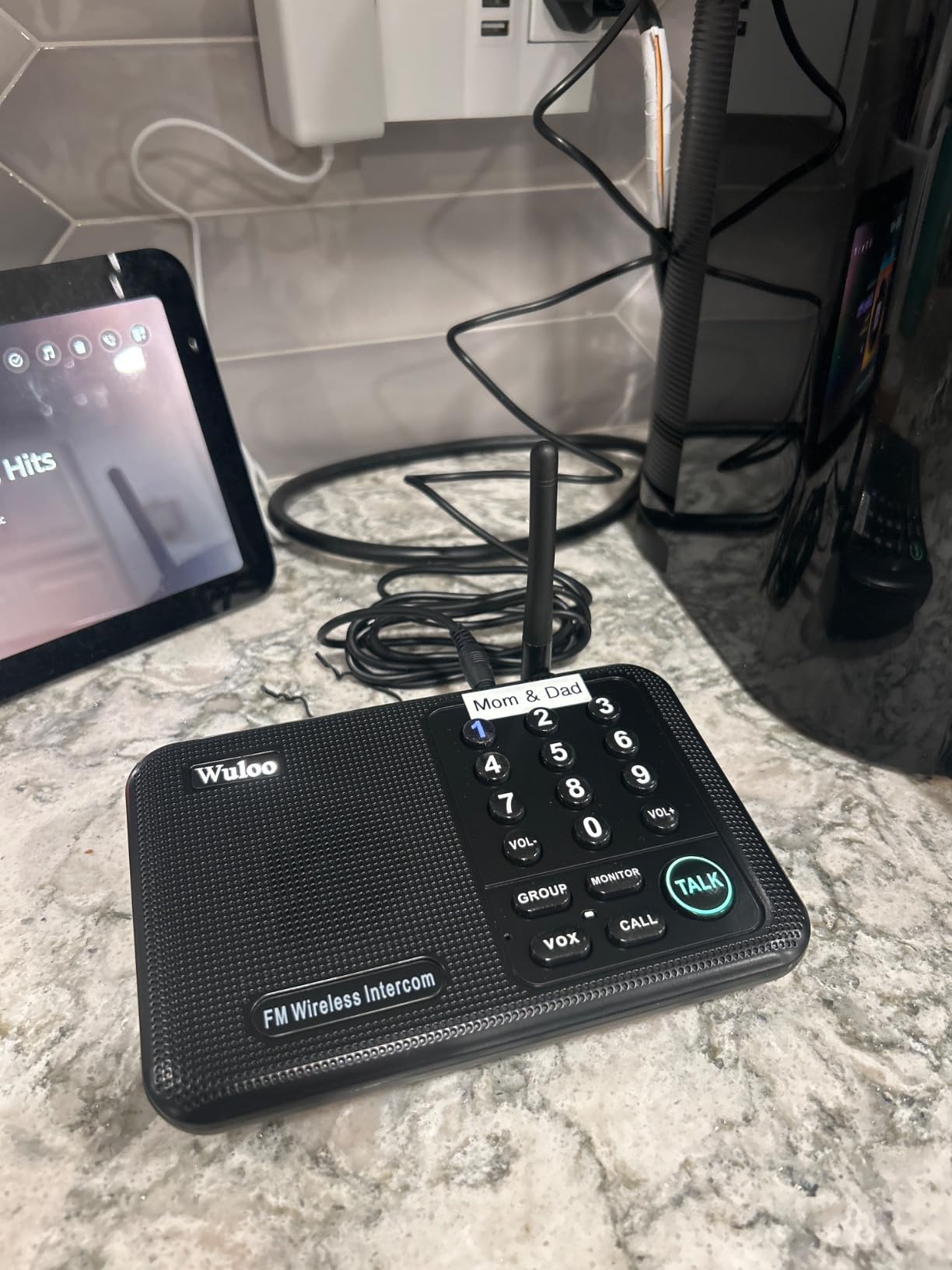Wuloo Intercoms Wireless for Home 1 Mile (5280 Feet) Range 10-Channel, Wireless Home Intercom System for House Business Office, Room to Room Intercom, Home Communication System (2 Packs, Black) customer photo 2