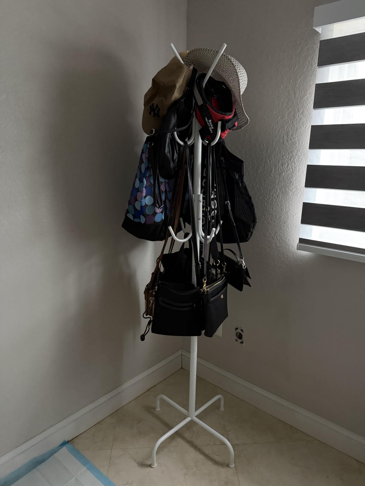 Simple Houseware Standing Coat/Hat Hanger Organizer Rack, 12 Hooks, Bronze | For Entryway, Bedroom, and Hallway customer photo 2