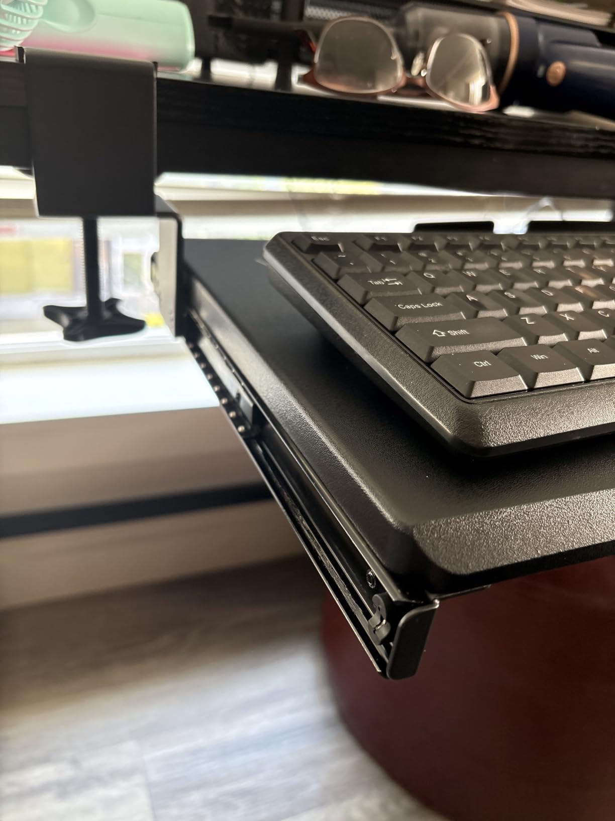VIVO Large Keyboard Tray Under Desk Pull Out with Extra Sturdy C Clamp Mount System, 27 (33 Including Clamps) x 11 Inch Slide-Out Platform Computer Drawer for Typing, Black, MOUNT-KB05E customer photo 1