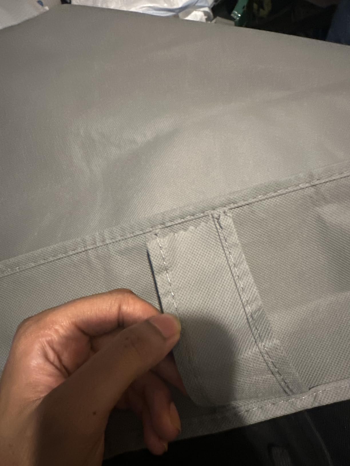 Amazon Basics Under Bed Storage Bags for Clothes and Blankets, Foldable Fabric Zipper Container with Clear Window and Reinforced Handles, Space Saving, 18 x 42 x 6 inches, Gray, 2-Pack customer photo 2