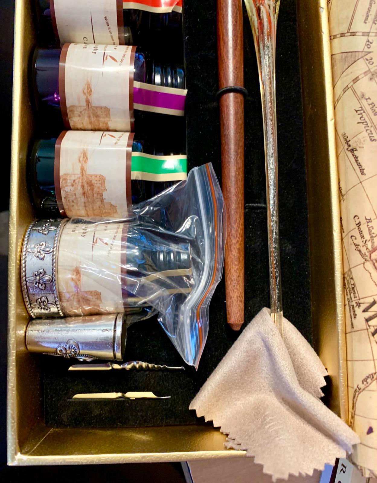 MU-02 Calligraphy Pen Set, Glass Dip Pen and Handcrafted Wooden Dip Pen Gift Set with 5 Colors Calligraphy Ink 6 Nibs, Calligraphy Set for Beginners customer photo 2