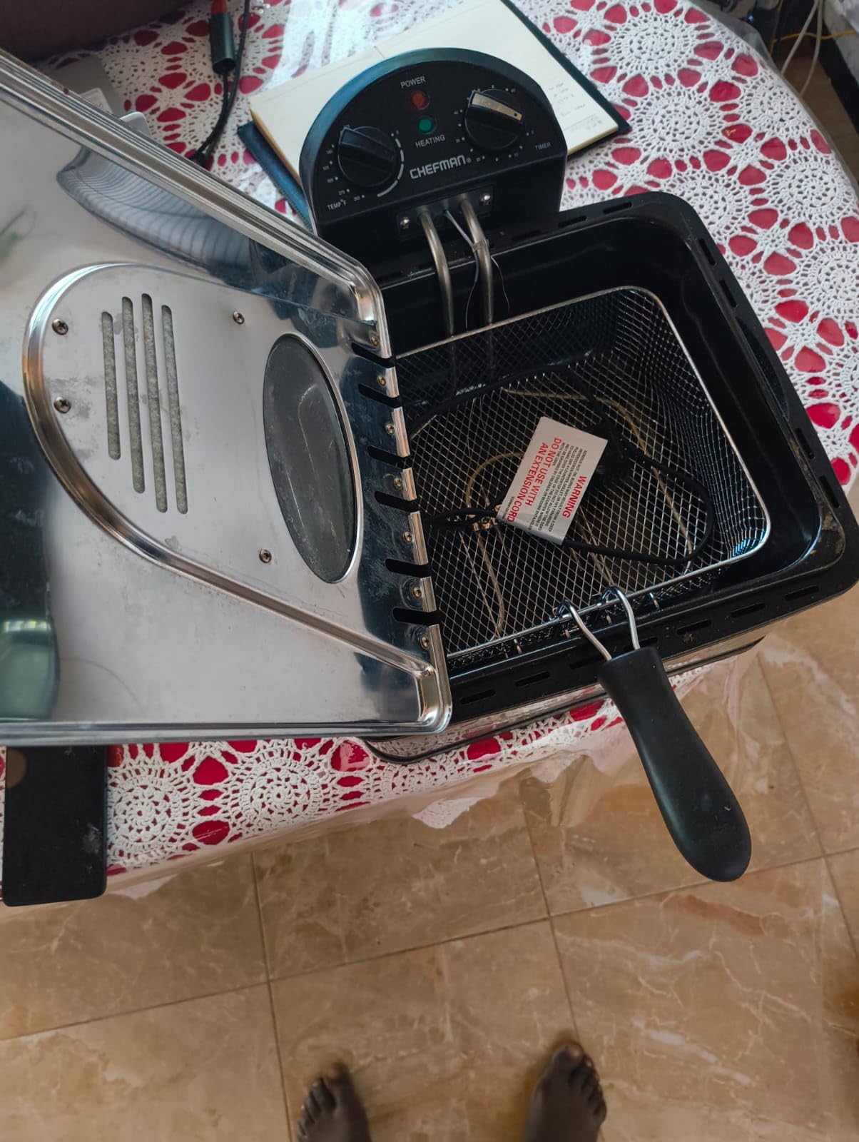 Chefman 4.5 Liter Deep Fryer w/Basket Strainer, XL Jumbo Size, Adjustable Temperature & Timer, Perfect for Fried Chicken, Shrimp, French Fries, Chips & More, Removable Oil-Container, Stainless Steel customer photo 2