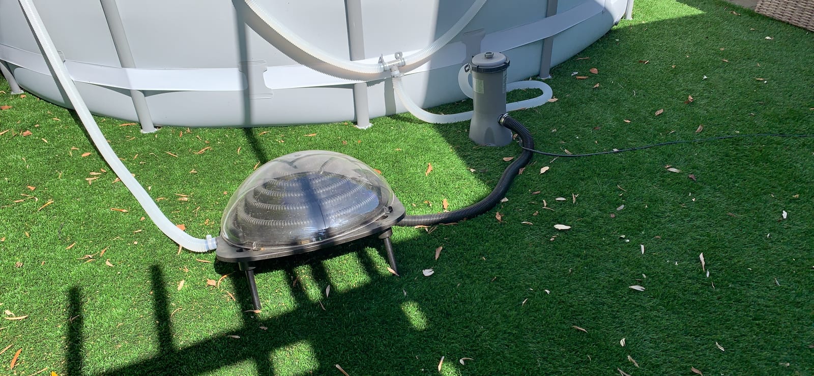 Solar Dome Swimming Pool Heater Above Ground, Inground Pool Warmer Equipment w/Hose Connector for Home Outdoor customer photo 2