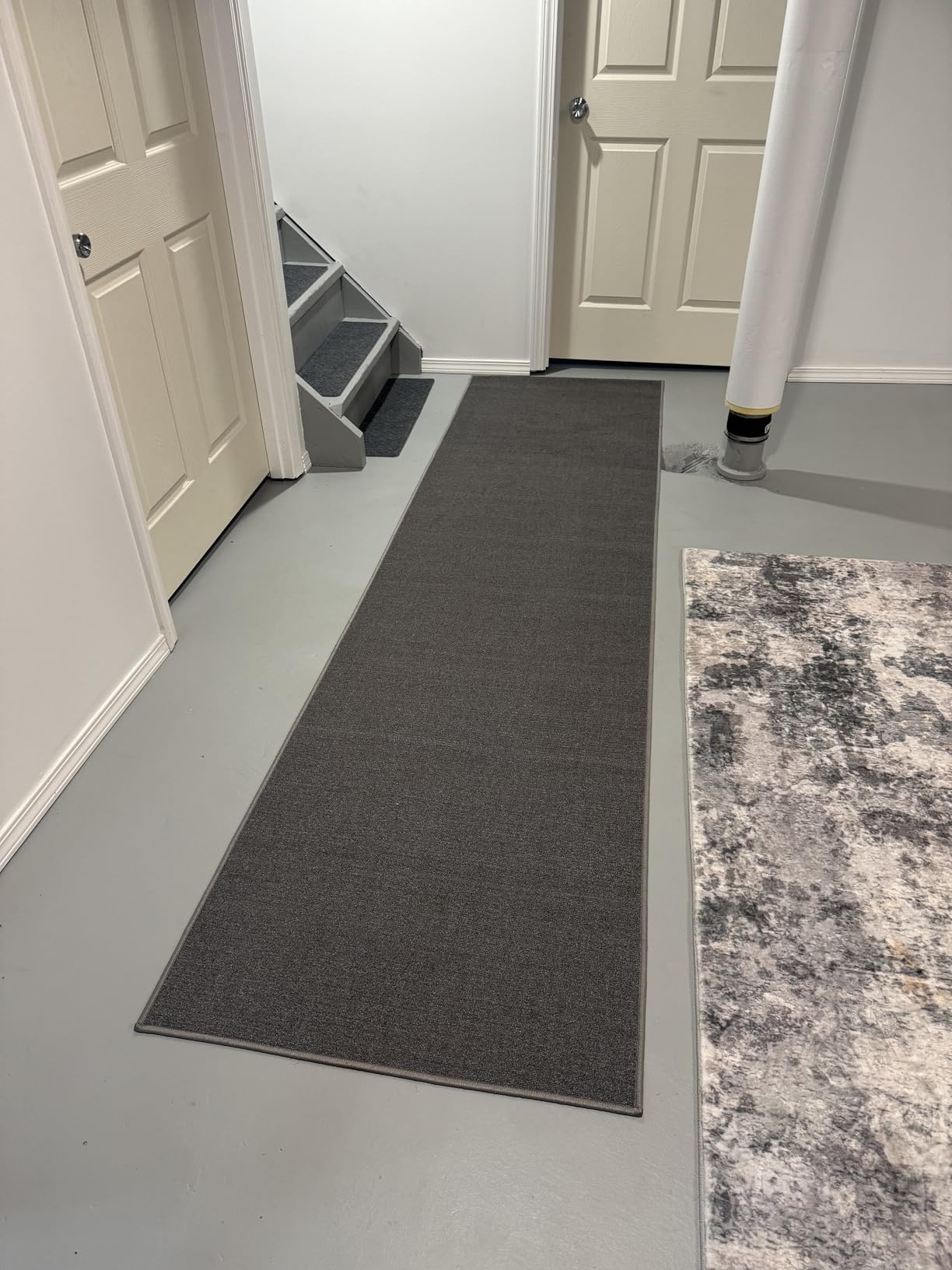 Ottomanson 3x10 Hallway Runner Rug - Non-Slip Kitchen Rugs, Solid Entryway Rug Runner Ultra Thin Floor Mat - 10 ft Carpet for Bathroom, Living Room, Bedroom, 2'7