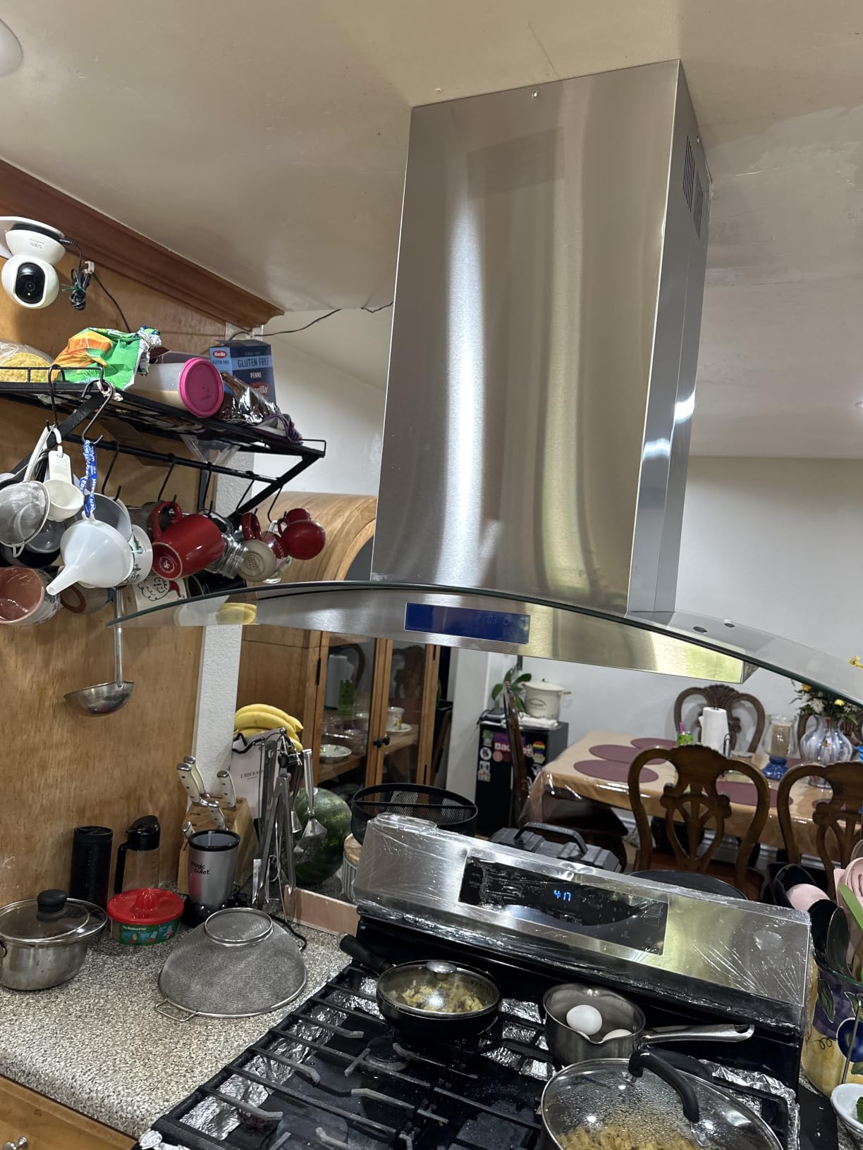 36 in. Lumin Coll 380 CFM Ducted Island Range Hood, LED, Stainless Steel | Cosmo COS-668ICS900 Soft Touch Controls, 3 Fan Speeds, Permanent Dishwasher-Safe Baffle Filters, Glass Visor customer photo 1