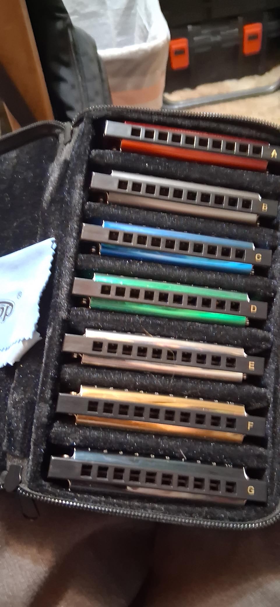 East top Harmonica Set, 7 Keys Diatonic Mouth Organ with Case, A, B, C, D, E, F, G, Professional, Bronze Reed, Polished Finish customer photo 1