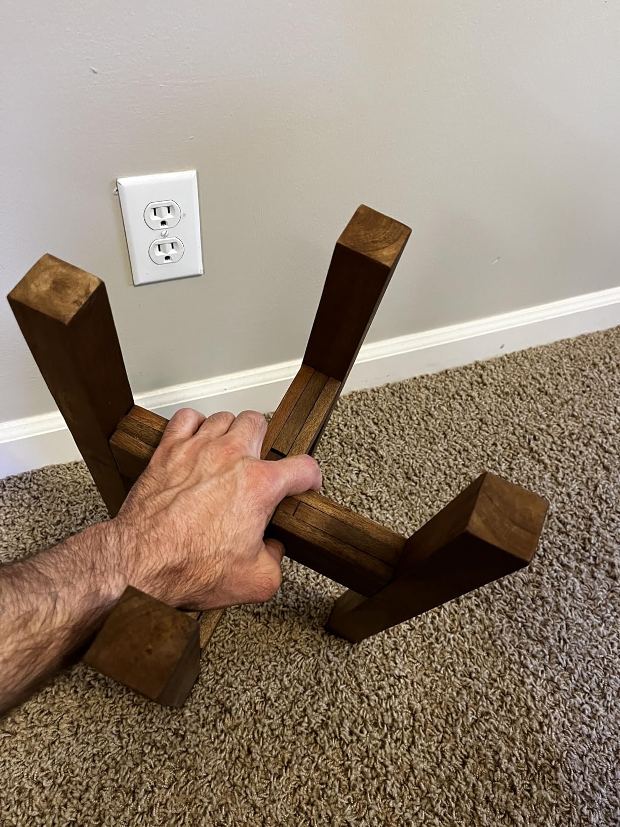 Sophia Mills Mid Century Plant Stand - Solid Wood Item Stand Handmade with Acacia - Fits Medium & Large Pots Sizes 8 to 12 inches (Not Included) (Adjustable Width: 8-12 inches, Dark Brown) customer photo 2