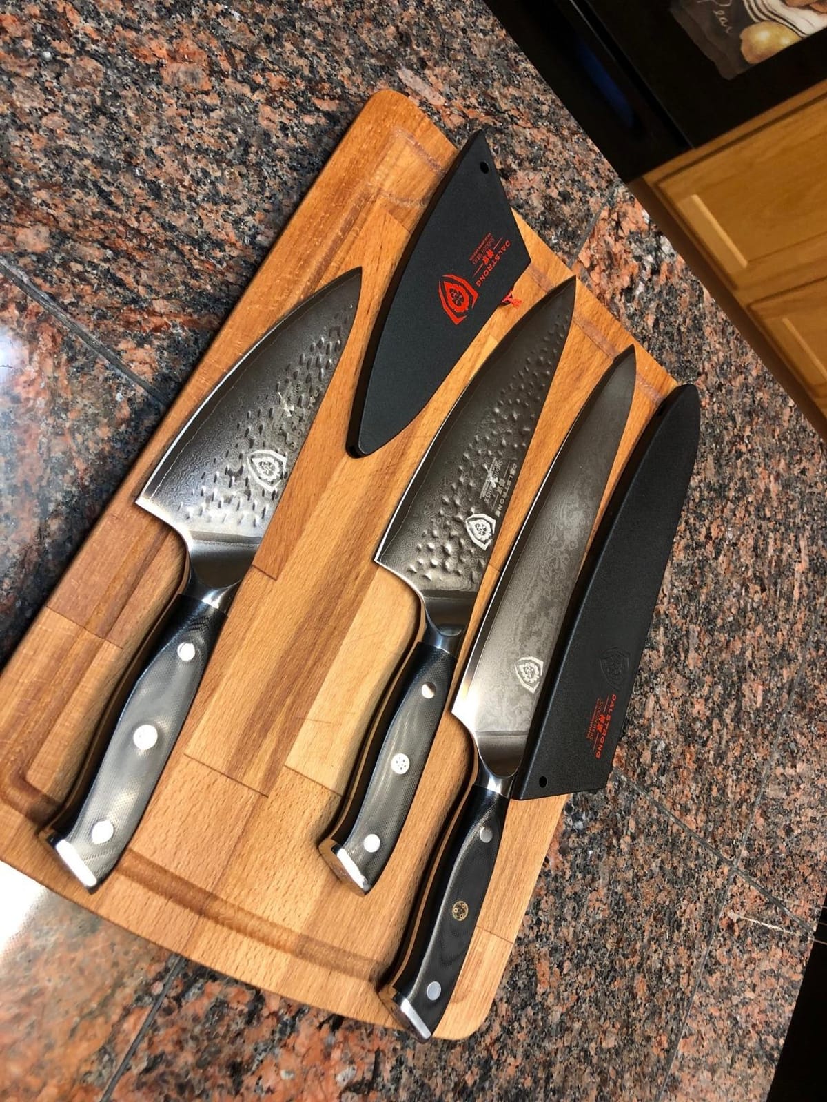 Dalstrong 5-Piece Japanese Knife Block Set - 66-Layer Damascus AUS-10V | 8-12° Edge - Chef - Santoku - Utility - Bread - Paring Knives - For Serious Home Cooks - Culinary Gift Set customer photo 2
