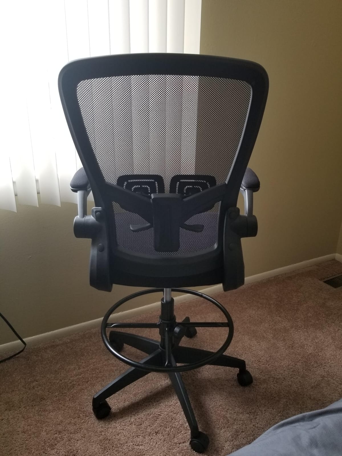 BestOffice Tall Drafting Chair | Black | Ergonomic Office Chair | with Adjustable Height & Lumbar Support | High Density Sponge, FlipUp Armrests & Foot Ring | For Office, Studio & Home customer photo 1