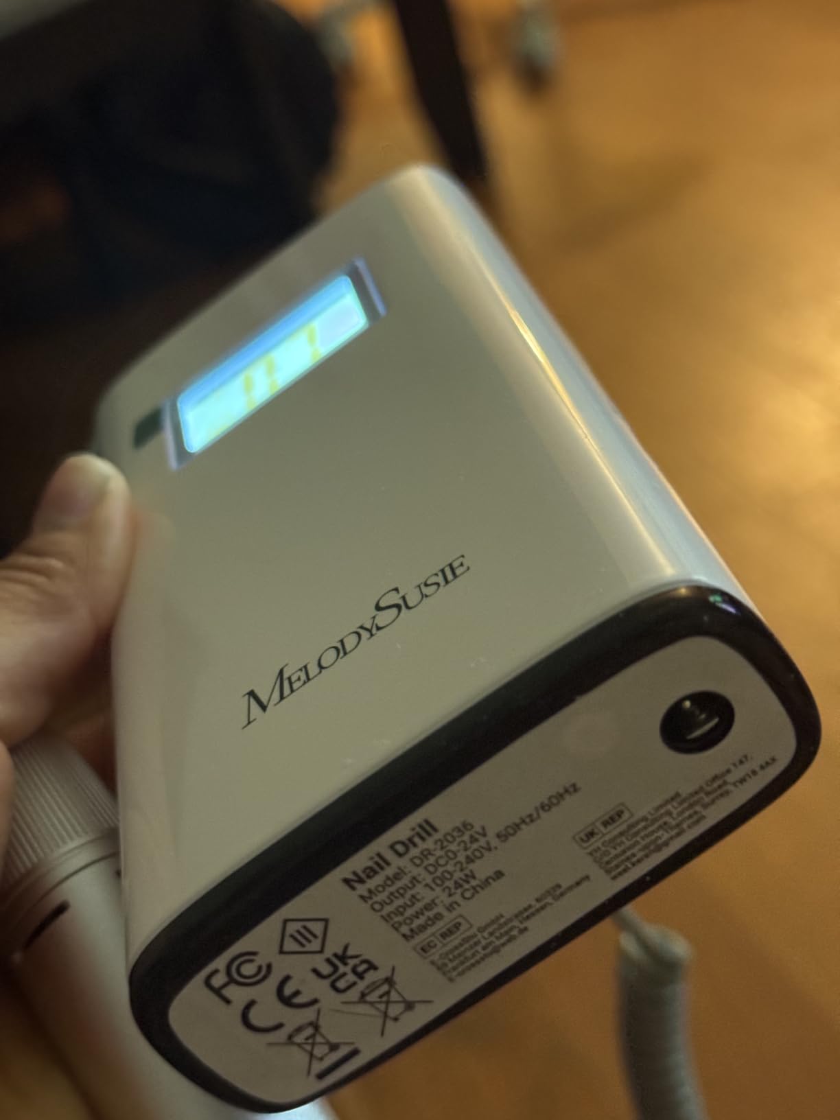 MelodySusie Entry-Level Clip-On Rechargeable Nail Drill, Scamander(SC320H) 30000RPM Popular Classic E-File with LCD Display for Manicure Shaping & Gel Removal, Perfect for Nail Art Training & Home Use customer photo 1