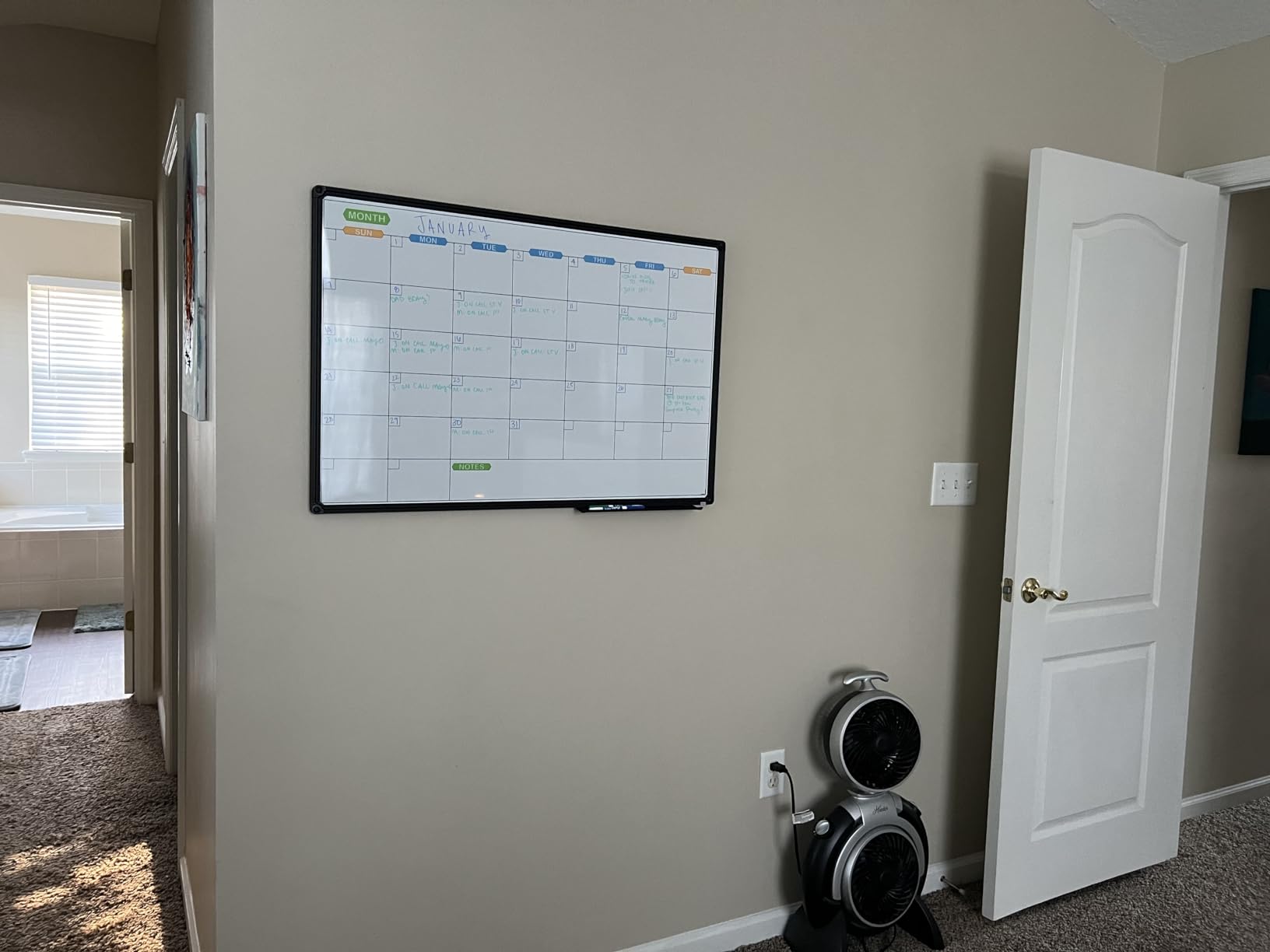 JILoffice Magnetic Dry Erase Planning Board, Grid Pattern White Board 48 x 36 Inch, Silver Aluminum Frame with Detachable Marker Tray for Office School and Home customer photo 1