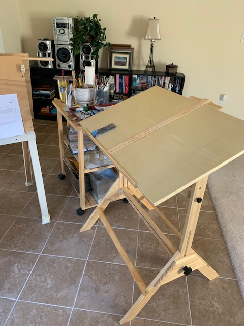 MEEDEN Wood Adjustable Drafting Table: 35.5