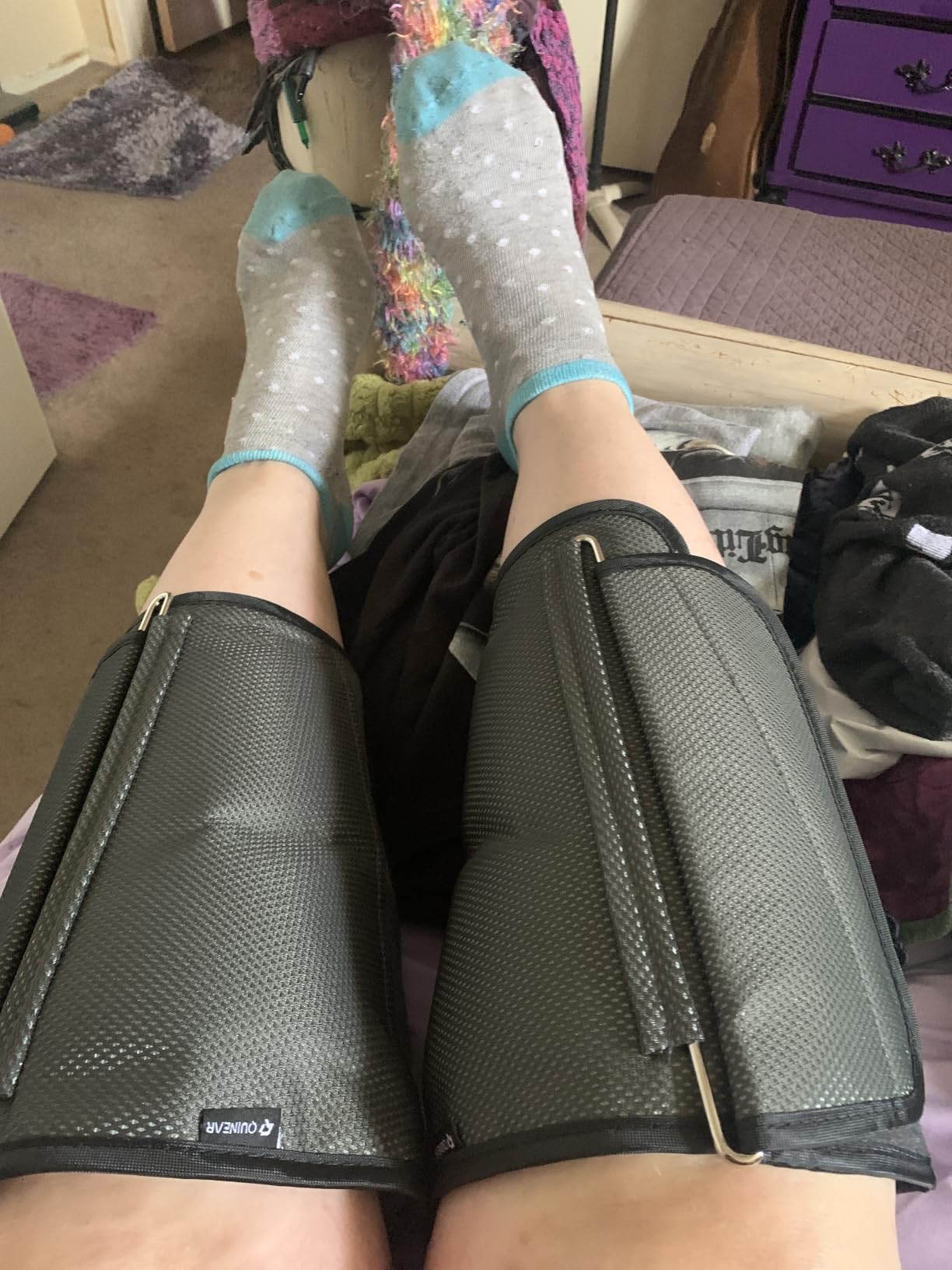 QUINEAR Air Compression Leg Massager for Circulation & Pain Relief, Calf Massagers with 2 Modes & 3 Intensities, Sequential Compression Device (SCD) for RLS, Edema, FSA-HSA - Ideal Gift customer photo 1