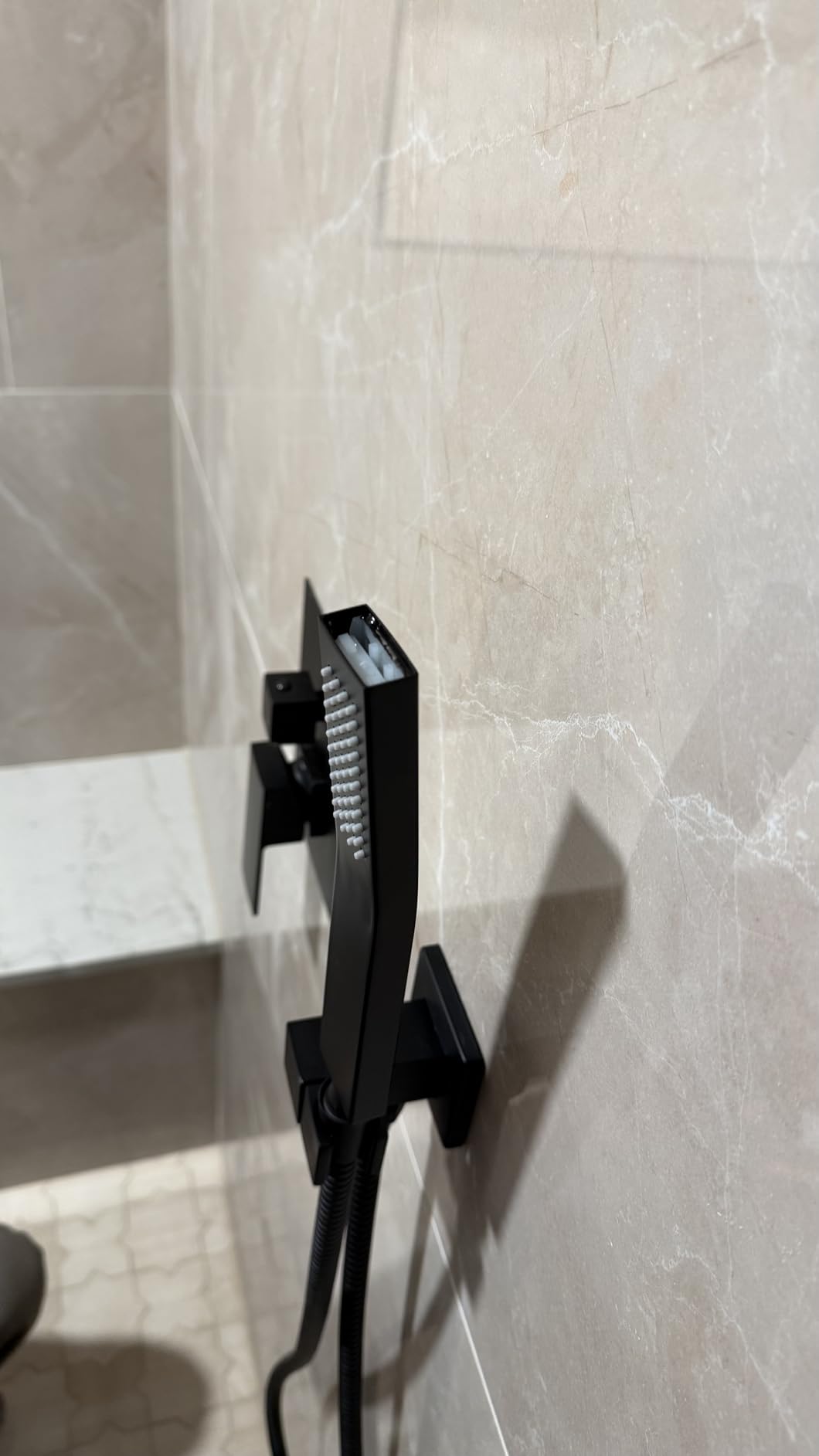 gotonovo Shower Faucet Set with Handheld Spray Matte Black, 10'' Head | SUS304 Rainfall Shower Head and Handle Set System Fixture, Pressure Balance Valve Trim Kit, Single Handle, Wall Mount, All Metal customer photo 1