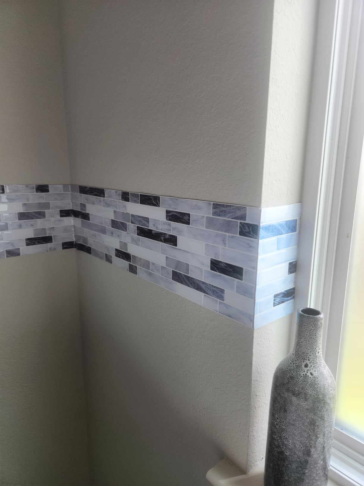STICKGOO 10-Sheet Peel and Stick Wall Tile, Self-Adhesive Kitchen Backsplash in Sandstone (Thicker Design) customer photo 2