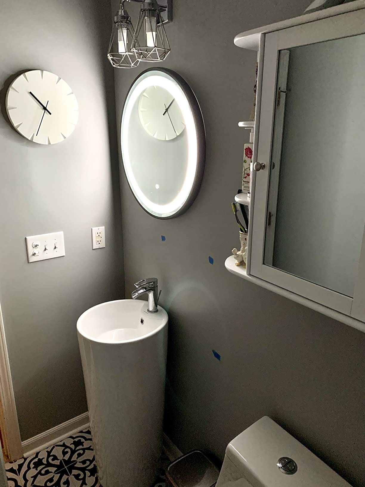 Monaco Circular Basin Pedestal Sink in Glossy White SM-PS307 customer photo 2
